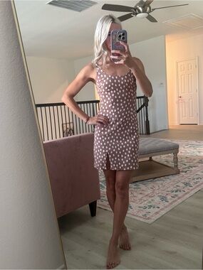 Abercrombie & Fitch Mauve Polka Dot Midi Dress